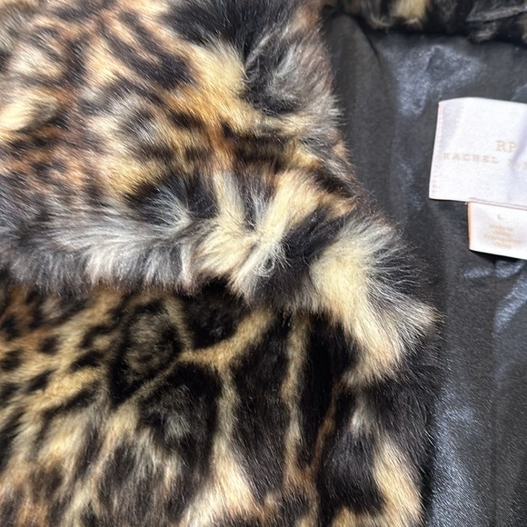 Rachel Parcell Faux Fur Animal Print 3/4 length coat - Picture 5 of 6